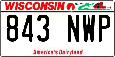 WI license plate 843NWP