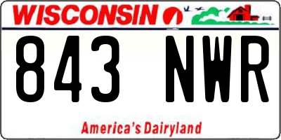 WI license plate 843NWR