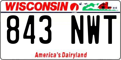 WI license plate 843NWT
