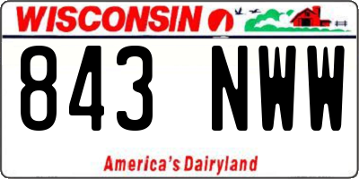 WI license plate 843NWW
