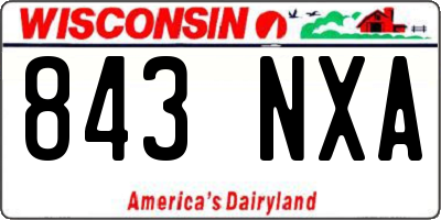 WI license plate 843NXA