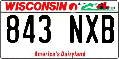 WI license plate 843NXB