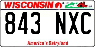 WI license plate 843NXC