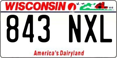 WI license plate 843NXL