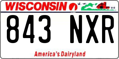 WI license plate 843NXR