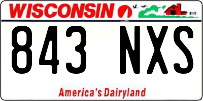 WI license plate 843NXS