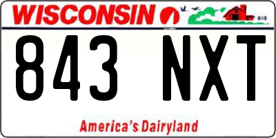 WI license plate 843NXT