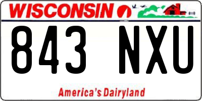 WI license plate 843NXU