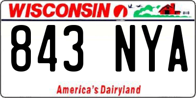 WI license plate 843NYA