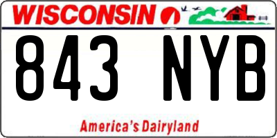 WI license plate 843NYB