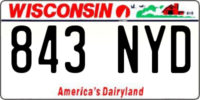WI license plate 843NYD