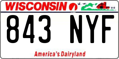 WI license plate 843NYF