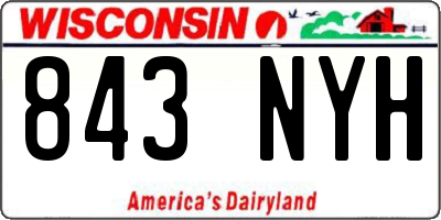 WI license plate 843NYH