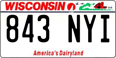 WI license plate 843NYI