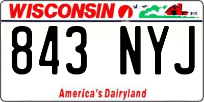 WI license plate 843NYJ