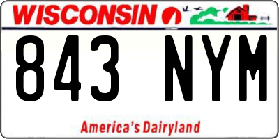 WI license plate 843NYM