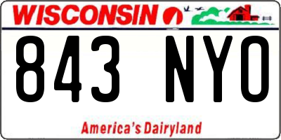 WI license plate 843NYO