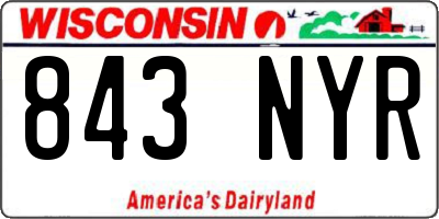 WI license plate 843NYR