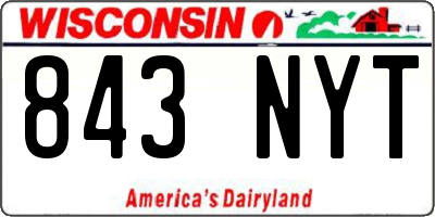 WI license plate 843NYT