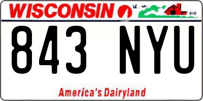 WI license plate 843NYU