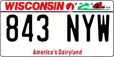 WI license plate 843NYW