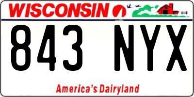 WI license plate 843NYX