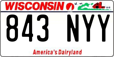 WI license plate 843NYY