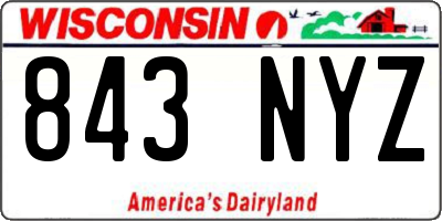 WI license plate 843NYZ