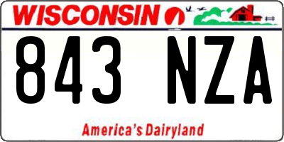 WI license plate 843NZA