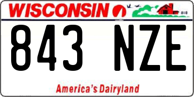 WI license plate 843NZE