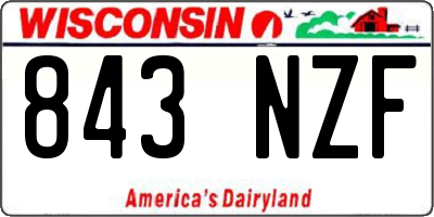 WI license plate 843NZF