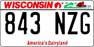 WI license plate 843NZG