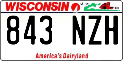 WI license plate 843NZH
