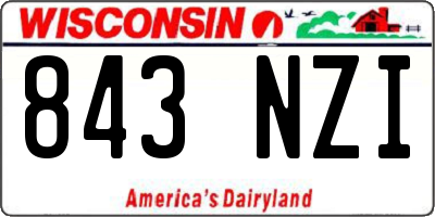WI license plate 843NZI