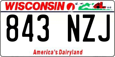 WI license plate 843NZJ