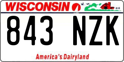 WI license plate 843NZK