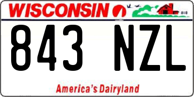 WI license plate 843NZL