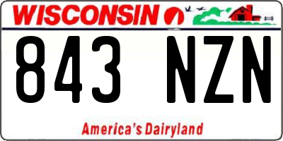 WI license plate 843NZN