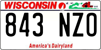 WI license plate 843NZO