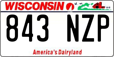WI license plate 843NZP