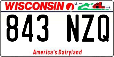 WI license plate 843NZQ
