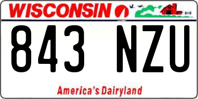 WI license plate 843NZU