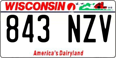 WI license plate 843NZV