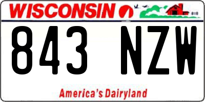 WI license plate 843NZW