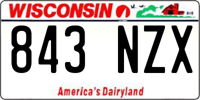 WI license plate 843NZX