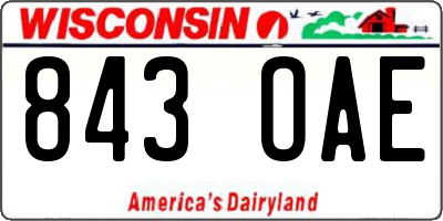 WI license plate 843OAE