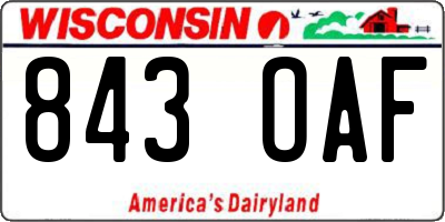WI license plate 843OAF