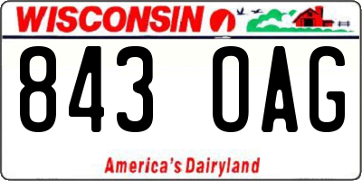 WI license plate 843OAG