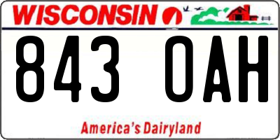 WI license plate 843OAH