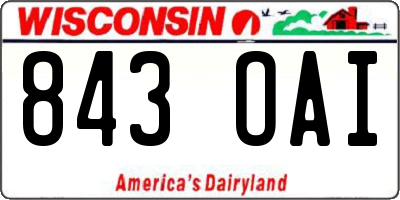 WI license plate 843OAI